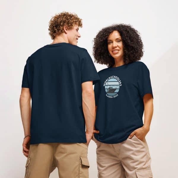 Unisex organic ribbed neck t-shirt | White Font | Alaska