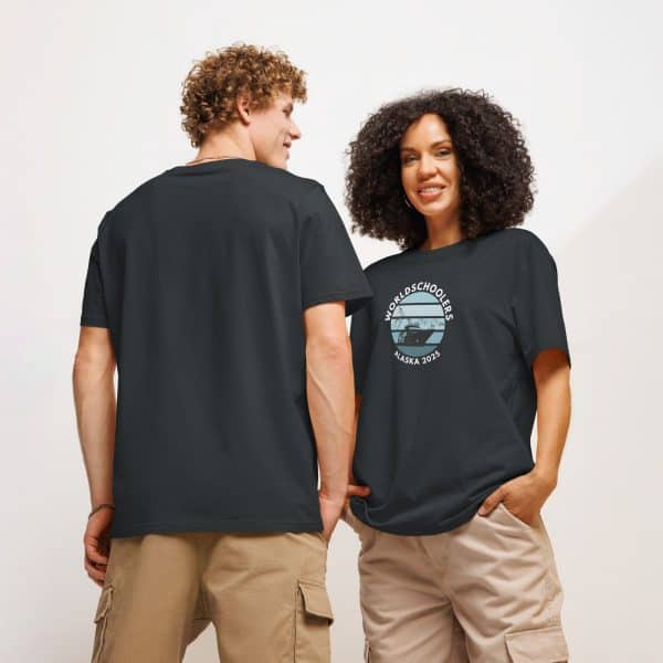 Unisex organic ribbed neck t-shirt | White Font | Alaska