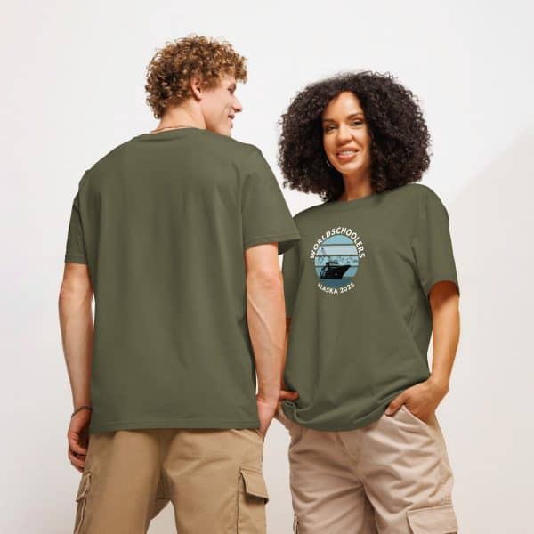 Unisex organic ribbed neck t-shirt | White Font | Alaska