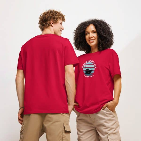 Unisex organic ribbed neck t-shirt | White Font | Alaska