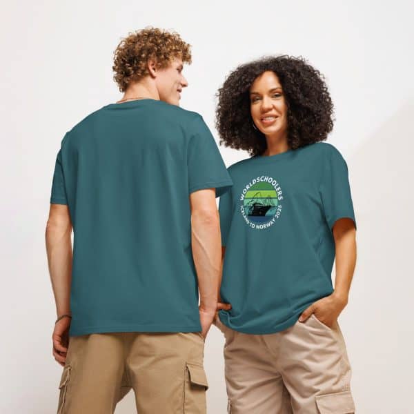 Unisex organic ribbed neck t-shirt | White Font | Iceland