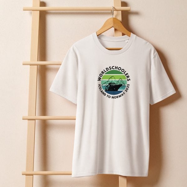 Unisex organic ribbed neck t-shirt | Black Font |  Iceland