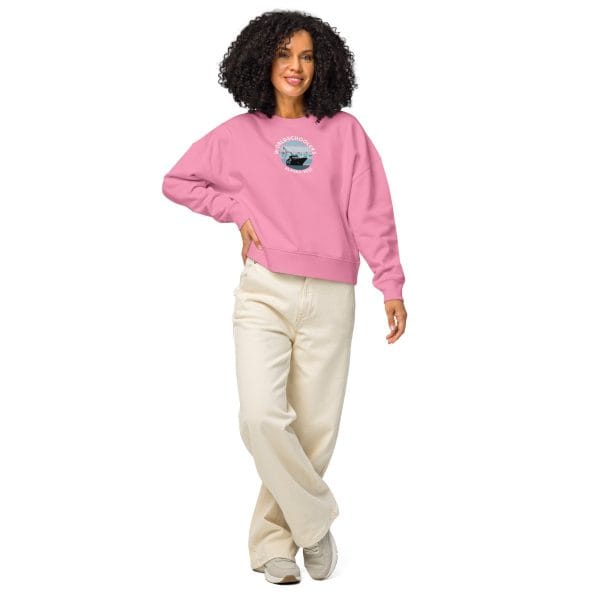 Women’s organic crew neck sweatshirt | White font | Alaska