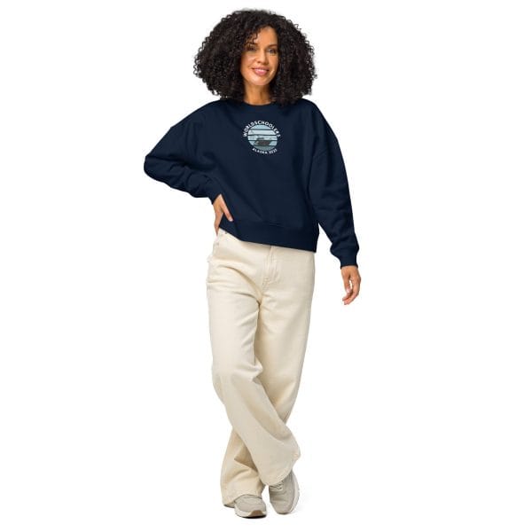 Women’s organic crew neck sweatshirt | White font | Alaska