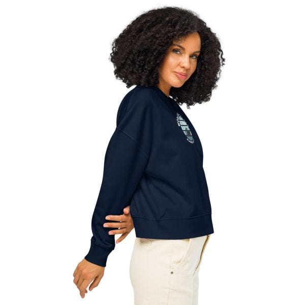 Women’s organic crew neck sweatshirt | White font | Alaska