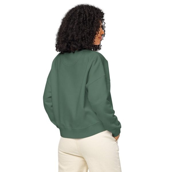 Women’s organic crew neck sweatshirt | White font | Alaska