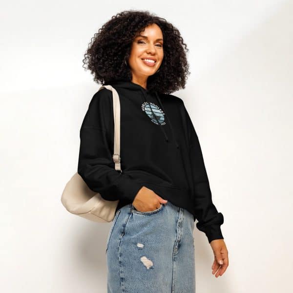 Women’s organic mid-weight hoodie | White Font | Alaska