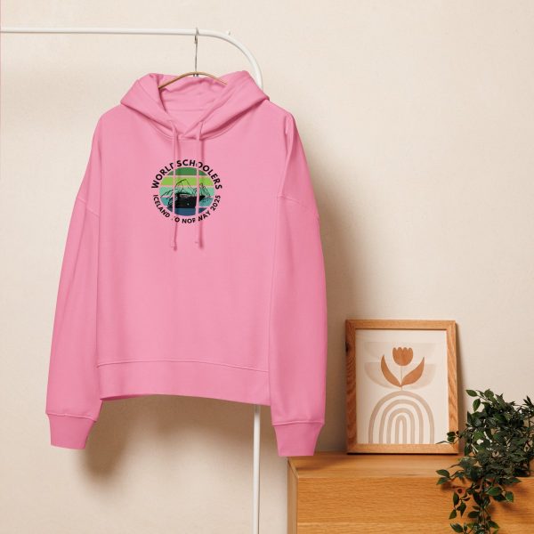Women’s organic mid-weight hoodie | Black Font | Iceland