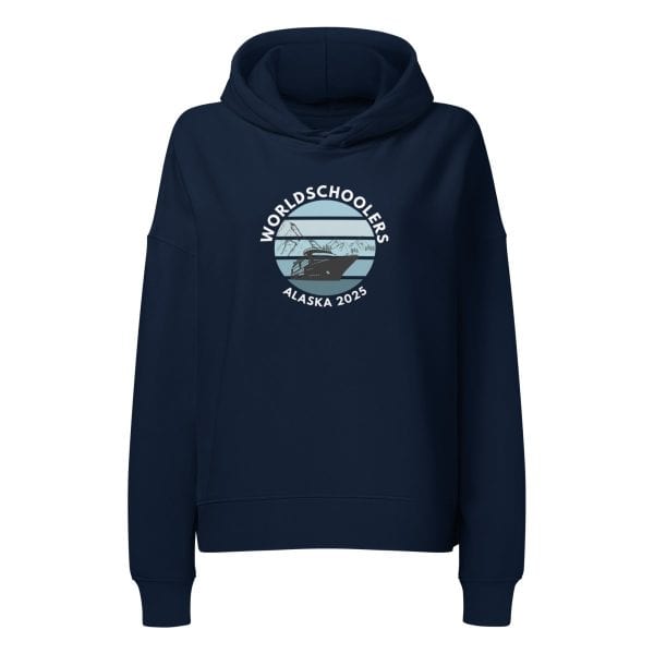 Women’s organic mid-weight hoodie | White Font | Alaska