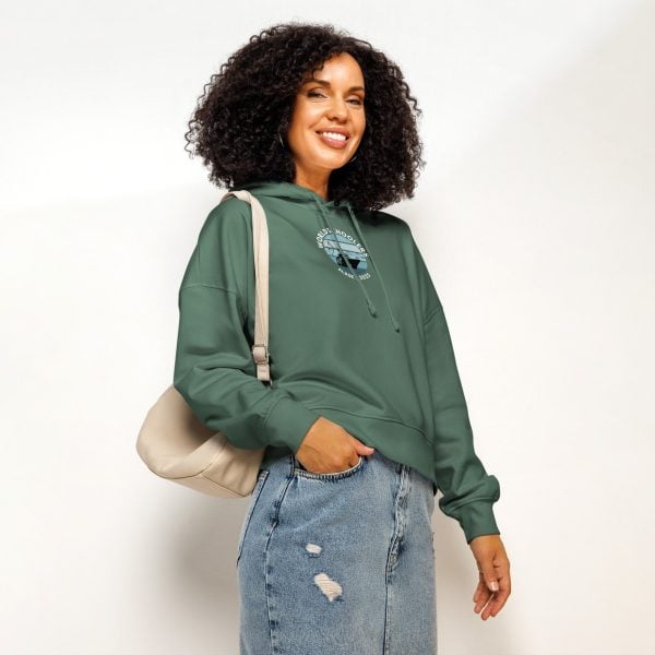 Women’s organic mid-weight hoodie | White Font | Alaska