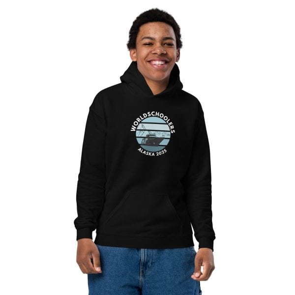 Youth heavy blend hoodie | White Font | Alaska