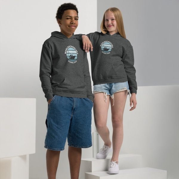 Youth heavy blend hoodie | White Font | Alaska