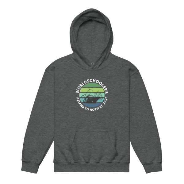 Youth heavy blend hoodie | White Font | Iceland