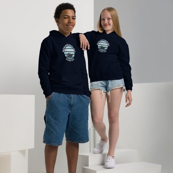 Youth heavy blend hoodie | White Font | Alaska