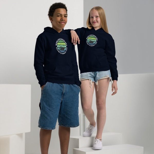 Youth heavy blend hoodie | White Font | Iceland