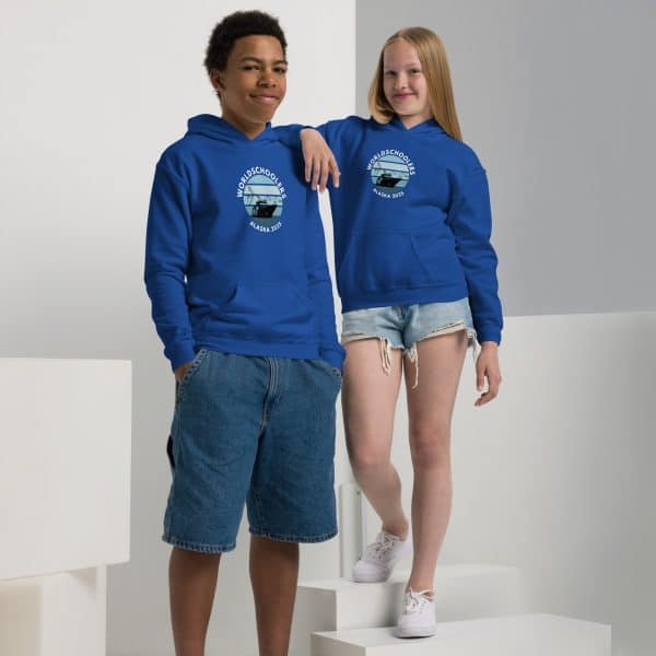 Youth heavy blend hoodie | White Font | Alaska