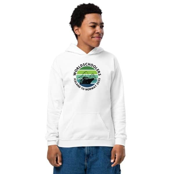 Youth heavy blend hoodie | Black Font | Iceland