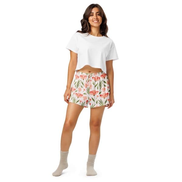 Pink Flowers - Women’s pajama shorts