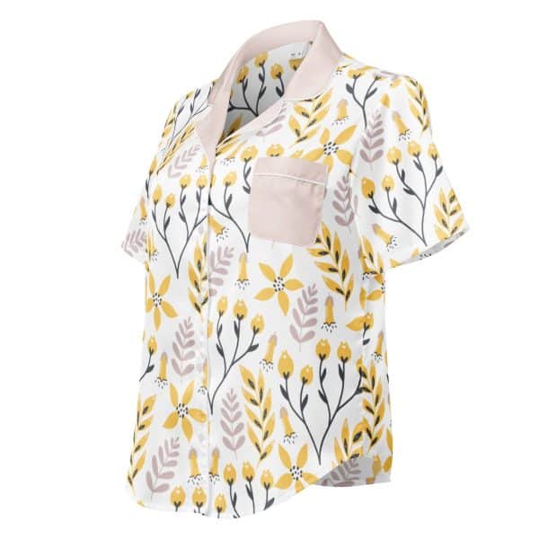 Yellow Flowers - Women’s short sleeve pajama top