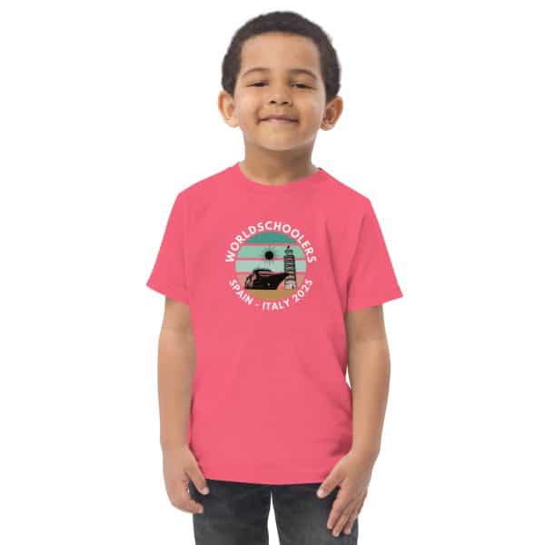 Toddler jersey t-shirt | White Font | Spain - Italy 2025