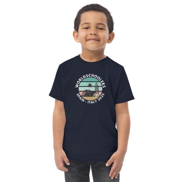 Toddler jersey t-shirt | White Font | Spain - Italy 2025