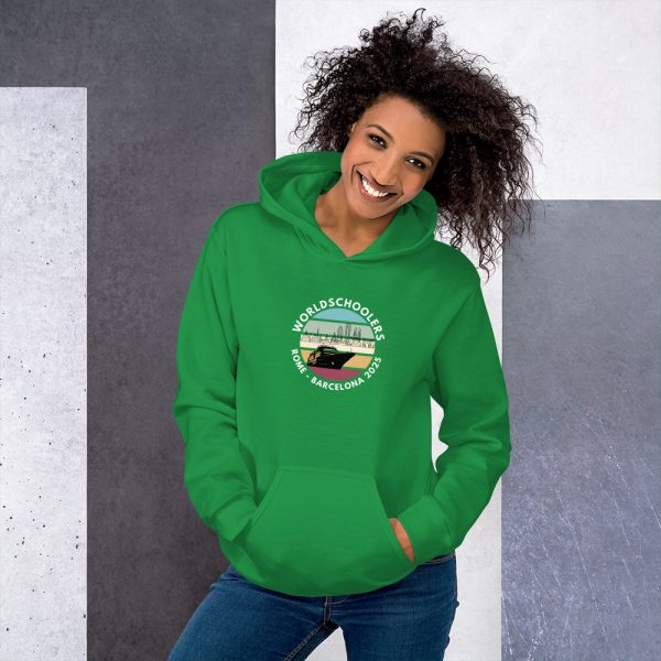 Unisex Hoodie | White Font | Rome - Barcelona 2025