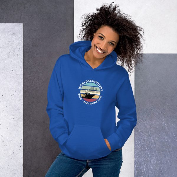 Unisex Hoodie | White Font | Rome - Barcelona 2025