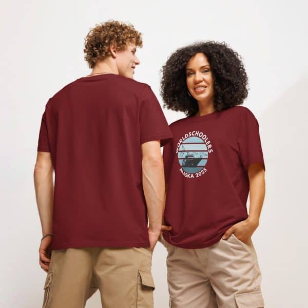 Unisex organic ribbed neck t-shirt | White Font | Alaska