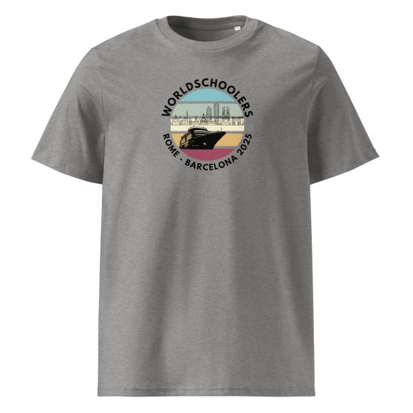 Unisex organic ribbed neck t-shirt | Black Font | Rome - Barcelona 2025