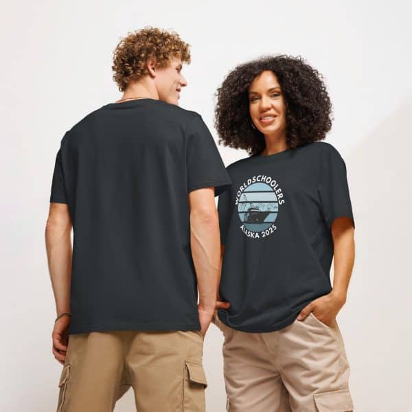 Unisex organic ribbed neck t-shirt | White Font | Alaska