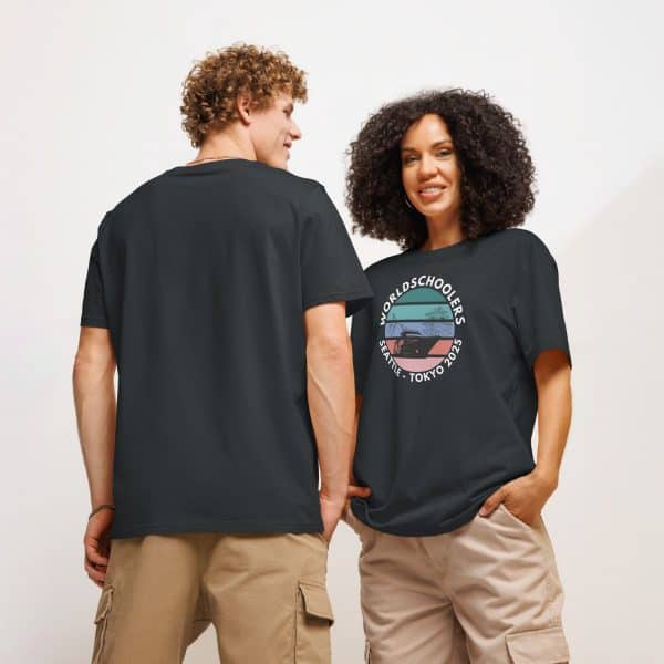 Unisex organic ribbed neck t-shirt | White font | Seattle-Tokyo