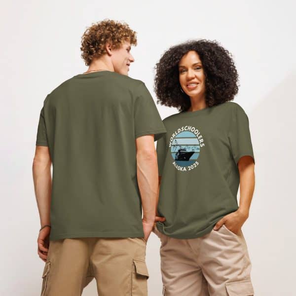 Unisex organic ribbed neck t-shirt | White Font | Alaska
