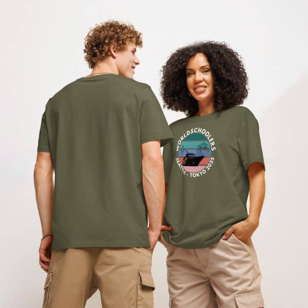 Unisex organic ribbed neck t-shirt | White font | Seattle-Tokyo