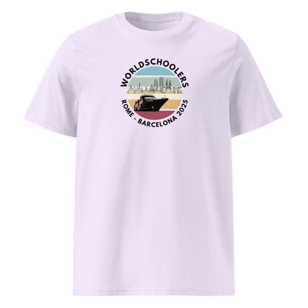 Unisex organic ribbed neck t-shirt | Black Font | Rome - Barcelona 2025