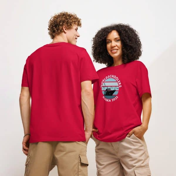 Unisex organic ribbed neck t-shirt | White Font | Alaska