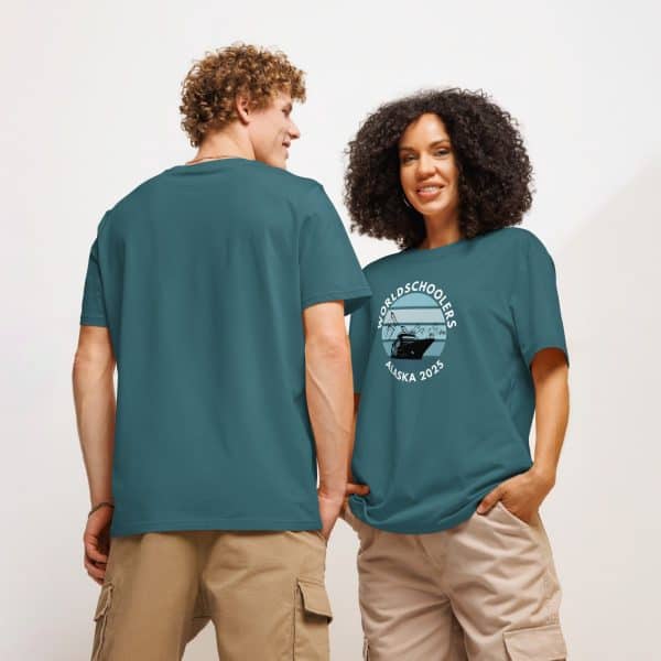 Unisex organic ribbed neck t-shirt | White Font | Alaska