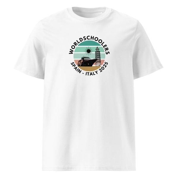 Unisex organic ribbed neck t-shirt | Black Font | Spain - Italy 2025