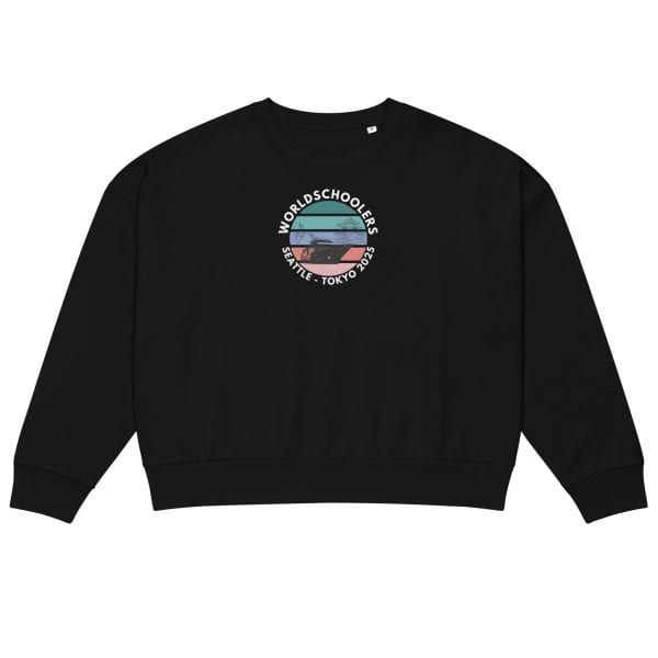 Women’s organic crew neck sweatshirt | White font | Seattle-Tokyo