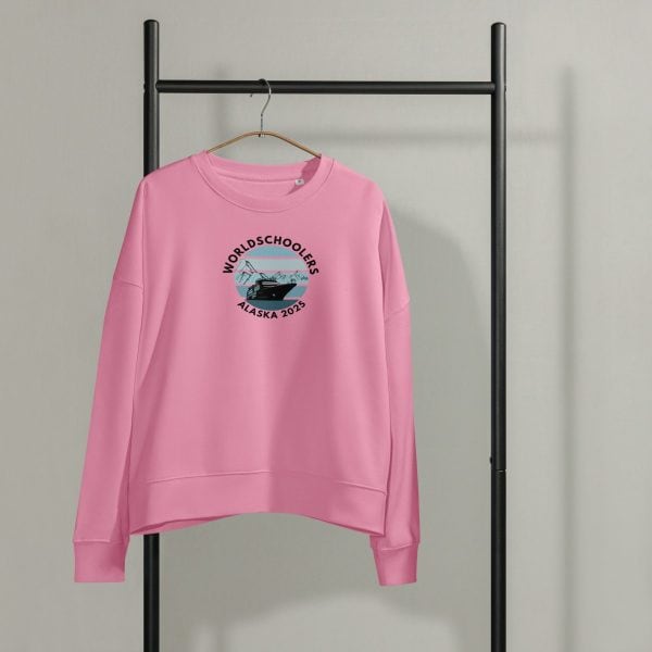 Women’s organic crew neck sweatshirt | Black font | Alaska