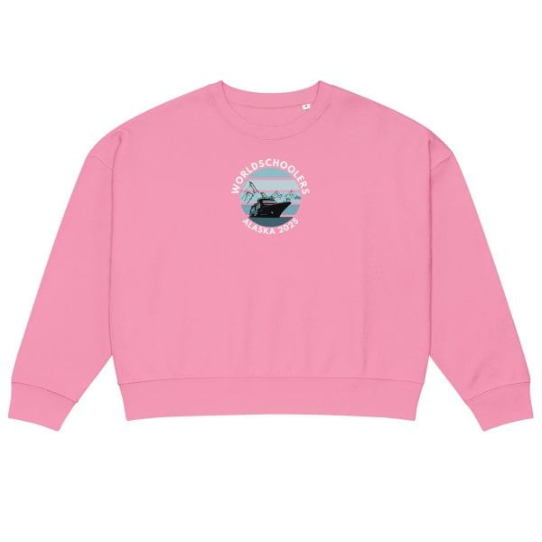 Women’s organic crew neck sweatshirt | White font | Alaska