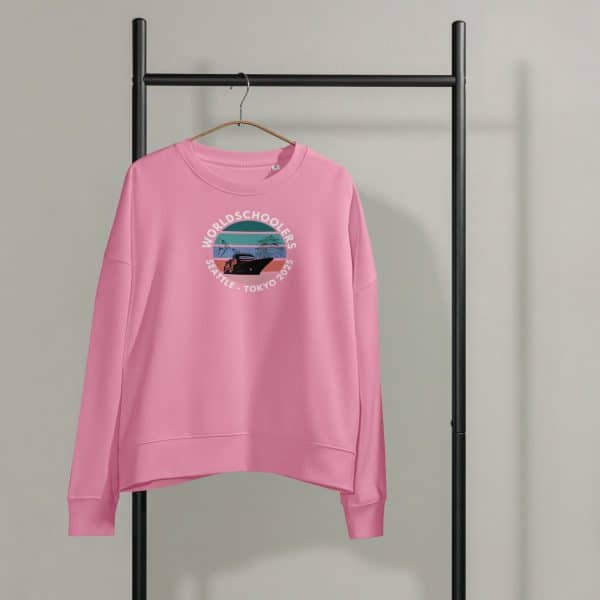 Women’s organic crew neck sweatshirt | Black font | Seattle-Tokyo