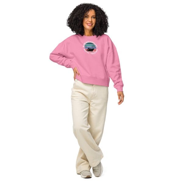 Women’s organic crew neck sweatshirt | White font | Seattle-Tokyo