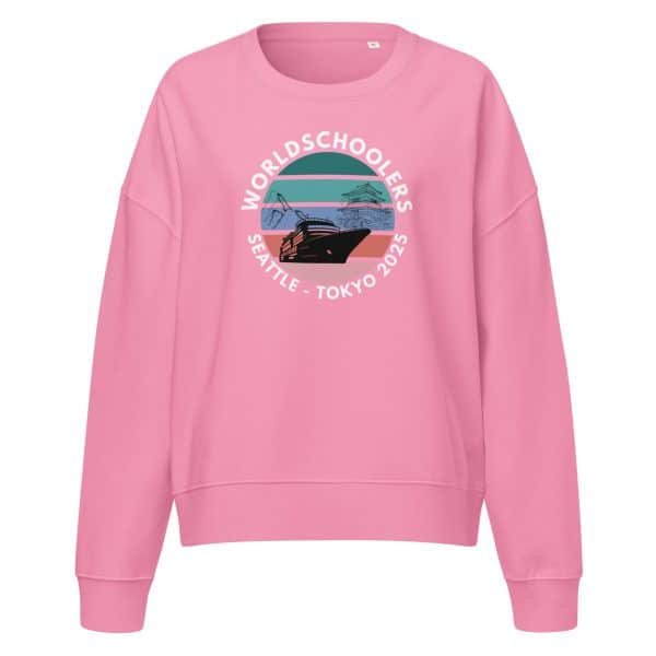 Women’s organic crew neck sweatshirt | White font | Seattle-Tokyo