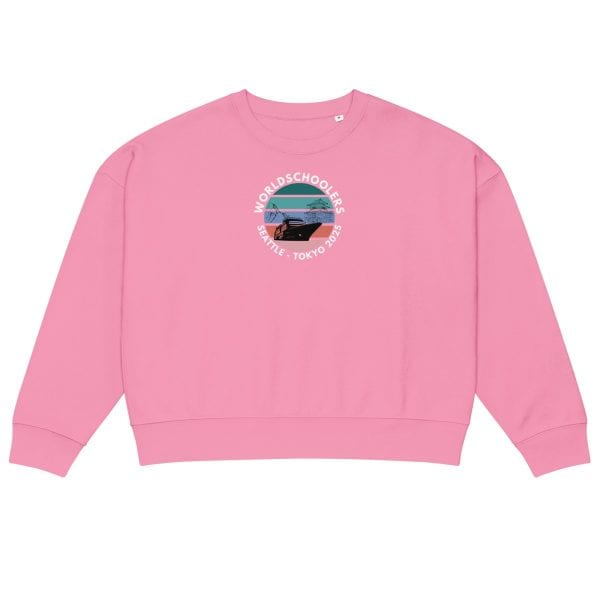 Women’s organic crew neck sweatshirt | White font | Seattle-Tokyo