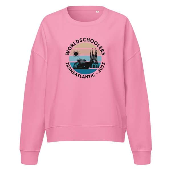 Women’s organic crew neck sweatshirt | Black Font | Transatlantic 2025