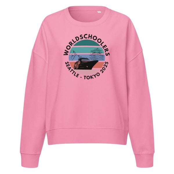 Women’s organic crew neck sweatshirt  | Black font | Seattle-Tokyo