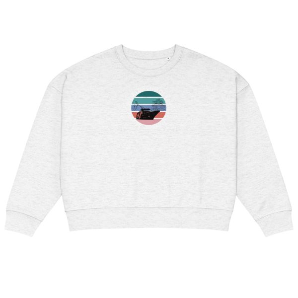 Women’s organic crew neck sweatshirt | Black font | Seattle-Tokyo