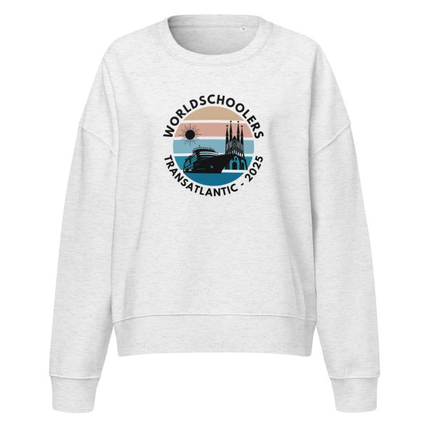Women’s organic crew neck sweatshirt | Black Font | Transatlantic 2025