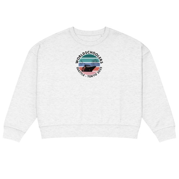 Women’s organic crew neck sweatshirt  | Black font | Seattle-Tokyo