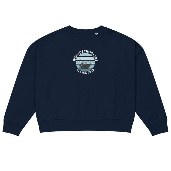 Women’s organic crew neck sweatshirt | White font | Alaska